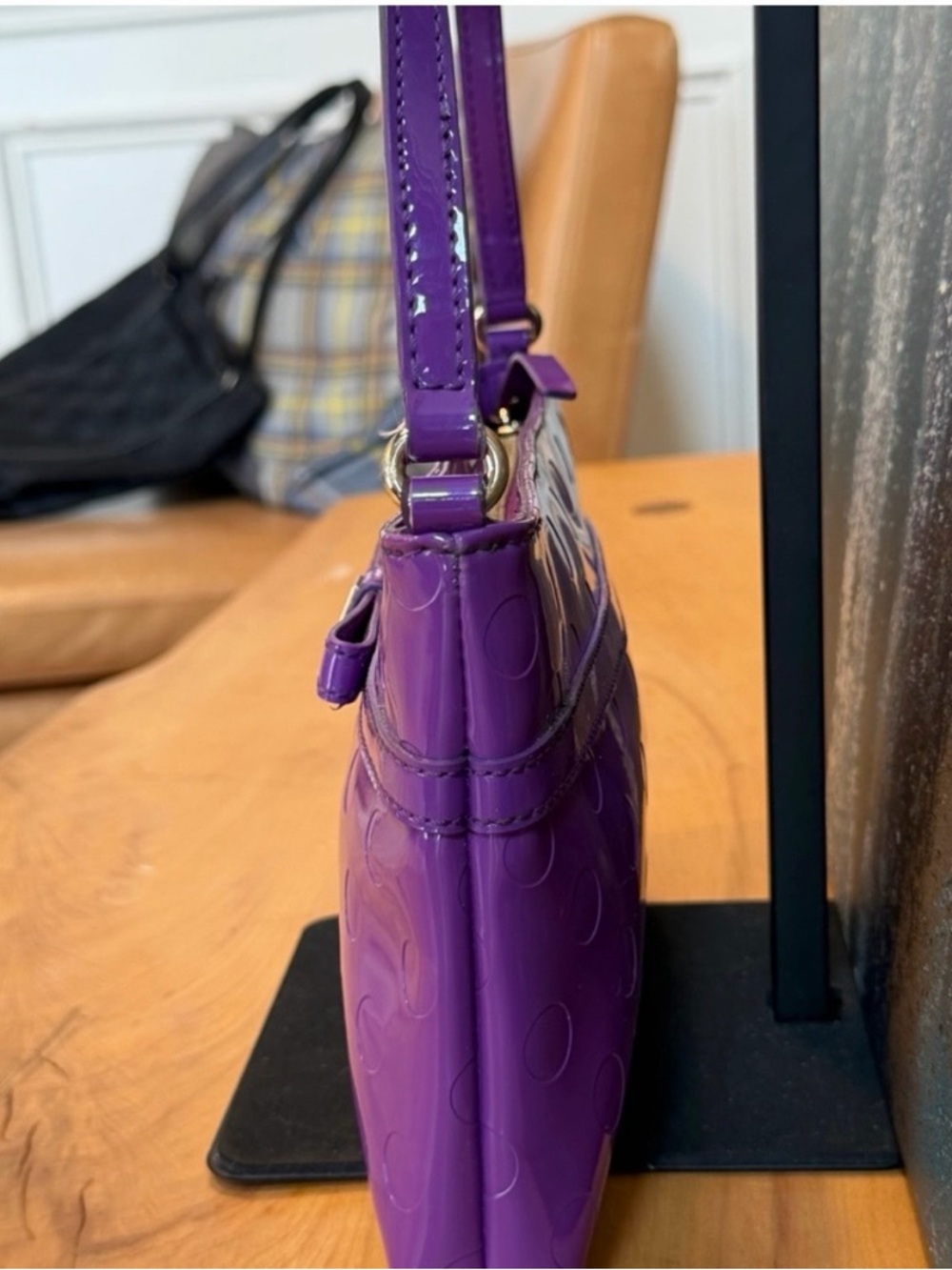 Kate Spade Camellia Street Amy Y2K Barbiecore Patent Bow Crossbody Purple (GUC) - Picture 8 of 10